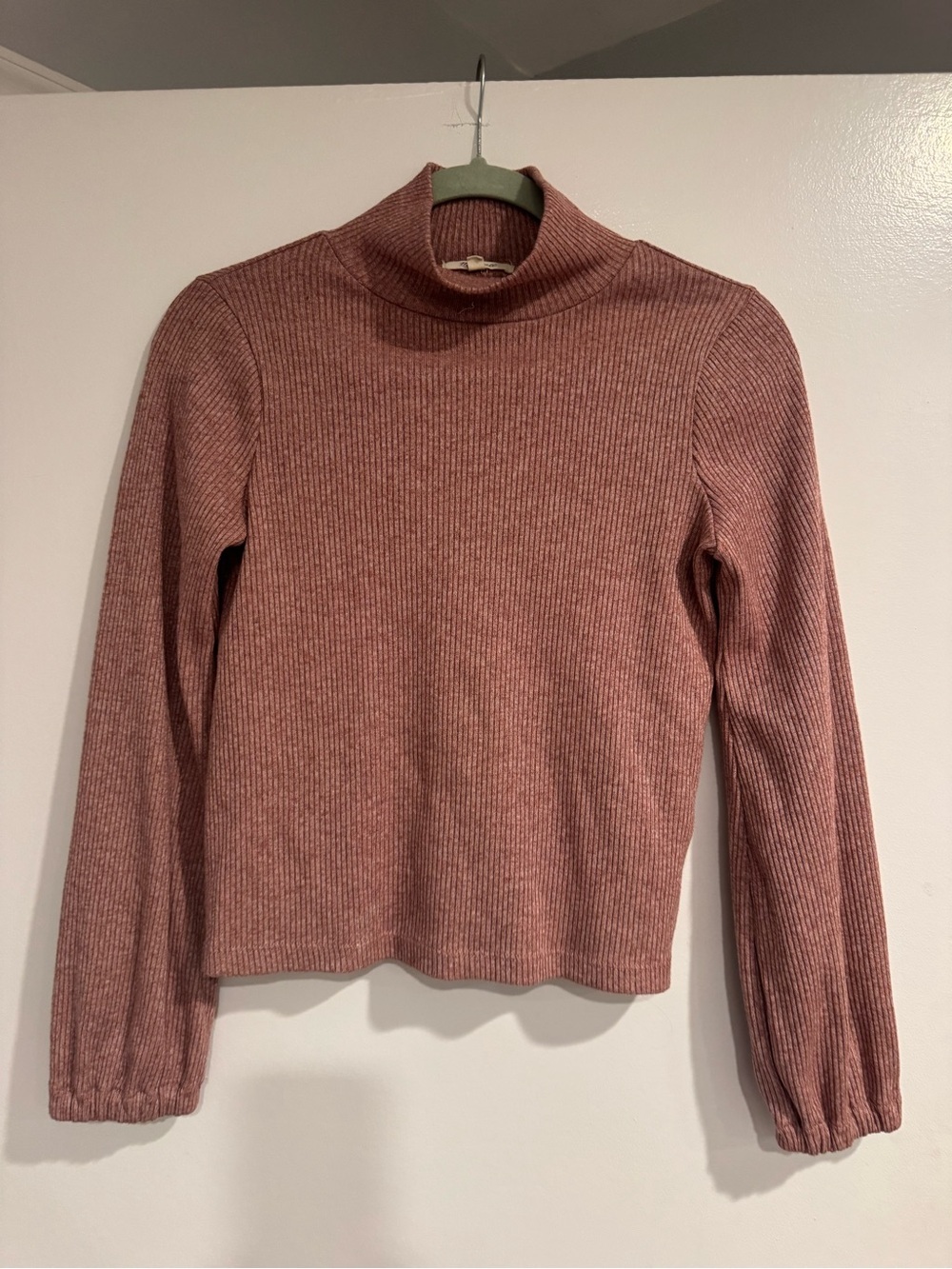 Madewell Ribbed Mock Neck Long Sleeve Sweater Dusty Rose Pink Size Small